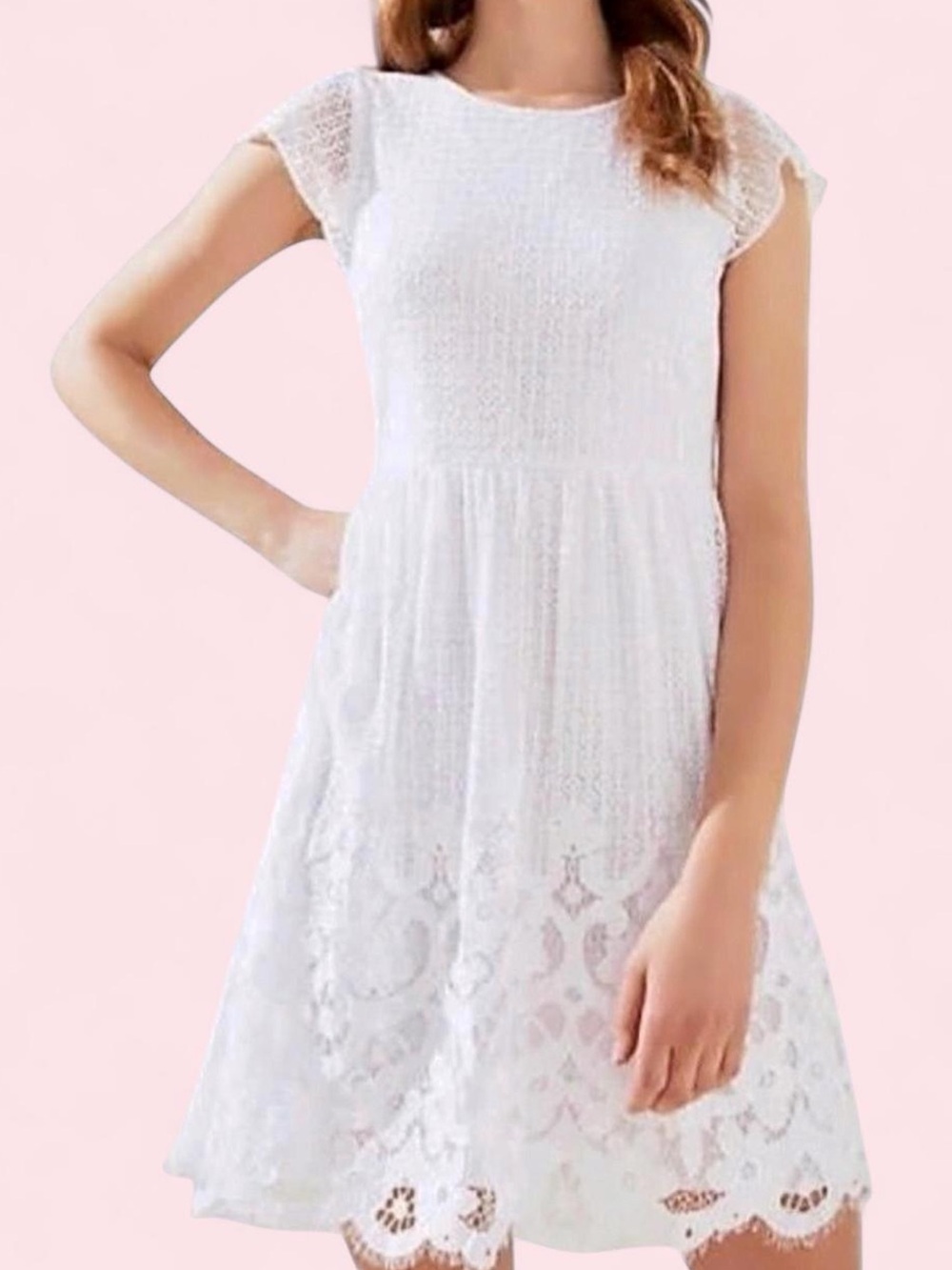 LOFT off white Flutter Sleeve Midi Sundress